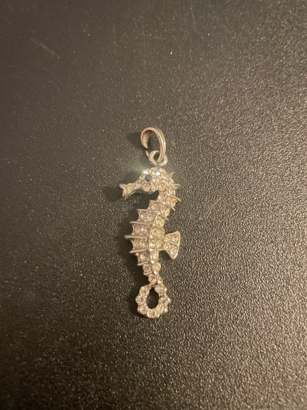 Silver Crystal Seahorse Pendant Necklace Charm